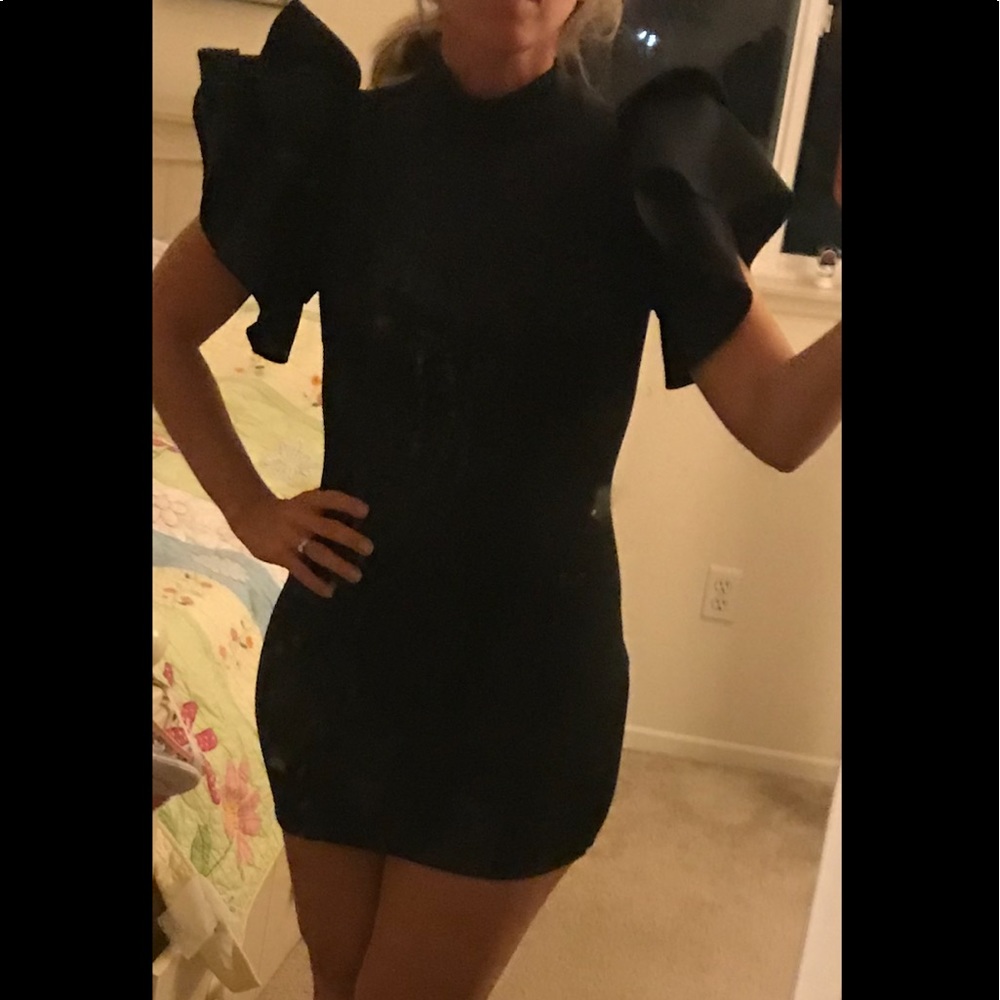 Akira puff sleeve cocktail dress